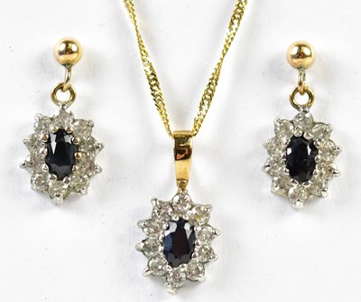 Lot 401 - A suite of 9ct yellow gold diamond and...