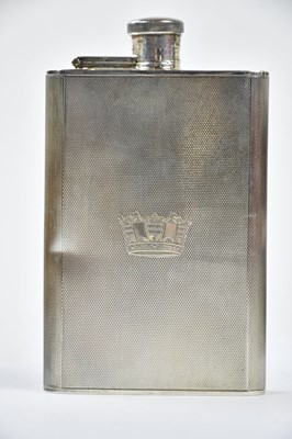 Lot 2330 - A George V hallmarked silver hipflask of...
