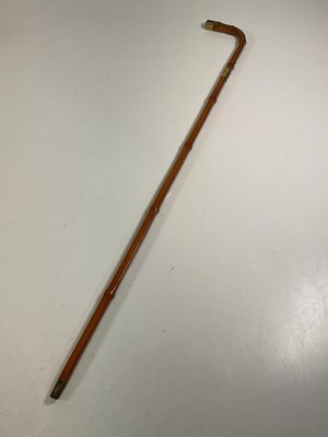 Lot 20 - A bamboo sword stick with stiletto blade-...