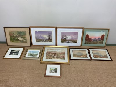 Lot 357 - Ten watercolours, landscape interest, all framed