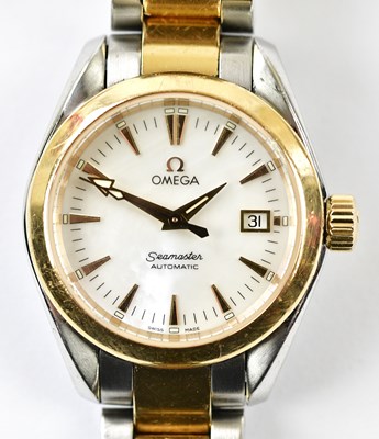 Lot 2863 - OMEGA; a lady's Seamaster Aqua Terra bicolour...