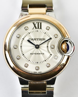 Lot 2837 - CARTIER; a lady's stainless steel and 18ct...