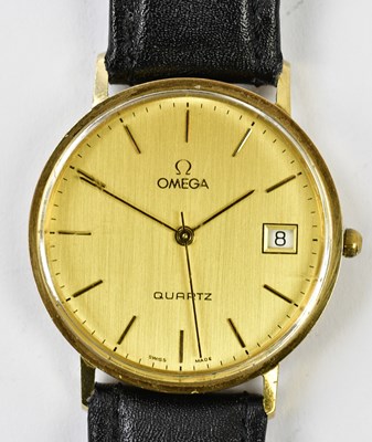 Lot 2897 - OMEGA; a 9ct yellow gold gentleman's quartz...