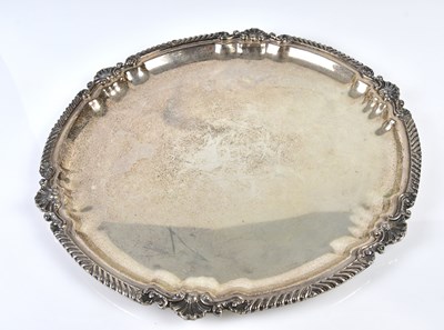 Lot 2793 - A large white metal salver stamped 'Verdi',...