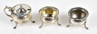 Lot 2640 - An Edward VII hallmarked silver three piece...
