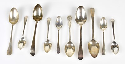 Lot 2395 - A set of five hallmarked silver teaspoons, a...