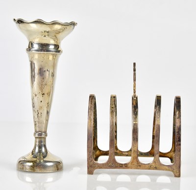 Lot 2671 - ADIE BROS; a George V hallmarked silver toast...