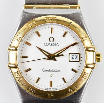 Lot 2875 - OMEGA; a lady's Constellation two tone...