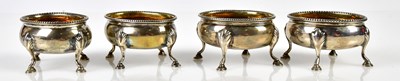 Lot 2193 - Two similar pairs of George III hallmarked...