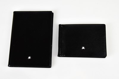 Lot 942 - MONTBLANC; an unused black leather passport...