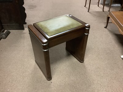 Lot 6718 - An Art Deco piano stool with chrome trim.