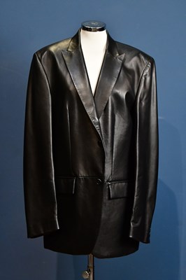 Lot 1001 - HUGO BOSS; a black soft lambskin leather...