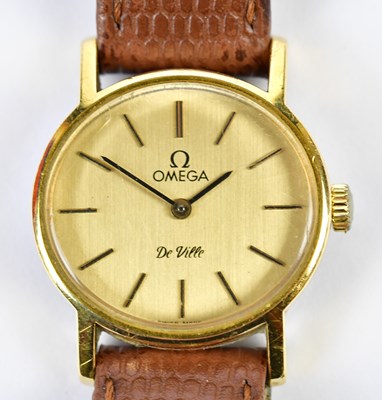Lot 2928 - OMEGA; a lady's circa 1983 gold plated DeVille...
