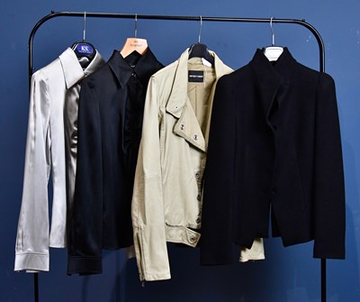 Lot 1002 - GIORGIO ARMANI; a short wool lined fitted...