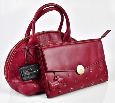 Lot 902 - RADLEY; a dark pink pebbled leather handbag...