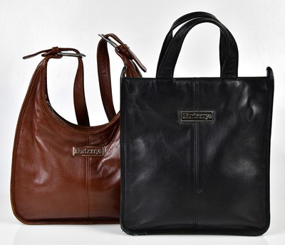 Lot 893 - BURBERRY; a vintage black soft leather classic...