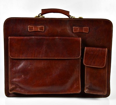 Lot 909 - THE BRIDGE; a dark brown grained cow leather...