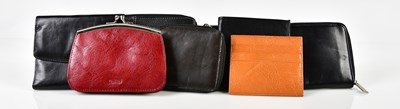 Lot 911 - OSPREY; a black pebbled leather zip top large...