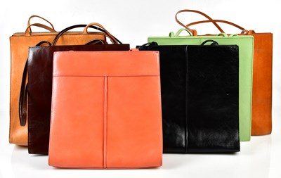 Lot 898 - BREE; a tan leather shoulder bag with two top...