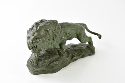 Lot 5149 - T CARTIER; a painted bronzed spelter figure of...