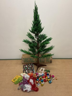 Lot 28 - A vintage Christmas tree, height 142cm, with...