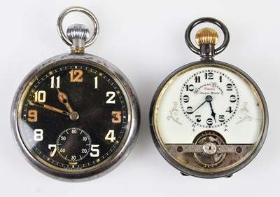 Lot 3011 - A silver crown wind Hebdomas Patent eight day...