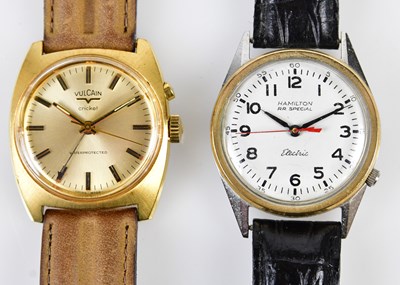 Lot 2940 - HAMILTON; an electric R.R. Special wristwatch...