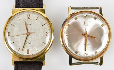 Lot 2916 - TIMEX; two electric wristwatches, presented in...