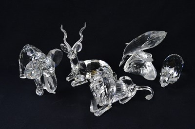 Lot 5539 - SWAROVSKI; five limited edition animals,...