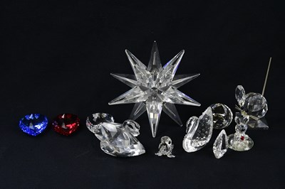Lot 5550 - SWAROVSKI; four glass animals, including mouse,...