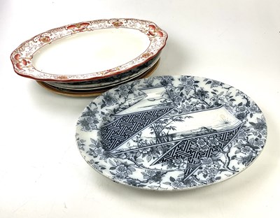 Lot 5427 - Five 19th century ironstone meat plates...