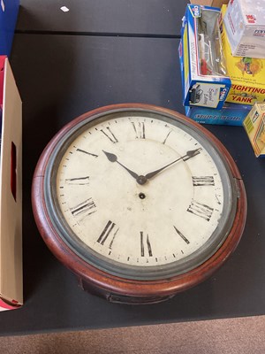 Lot 6428 - A 19th century mahogany cased station clock,...