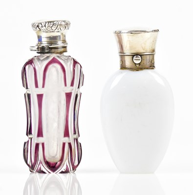 Lot 2521 - A Victorian opaque glass with hallmarked...