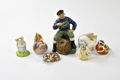 Lot 5372 - ROYAL CROWN DERBY; three animal form...