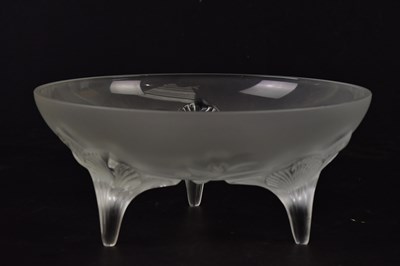 Lot 2117 - LALIQUE FRANCE; a frosted glass footed bowl in...