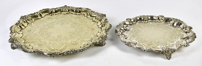 Lot 2796 - Two Victorian silver plated salvers, each with...