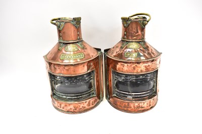 Lot 667 - HARVIE OF GLASGOW; a pair of copper and brass...