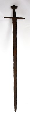 Lot 528 - A relic broadsword, length of blade 107.5cm.