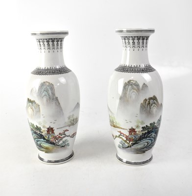 Lot 375 - A pair of Chinese Republic period porcelain vases