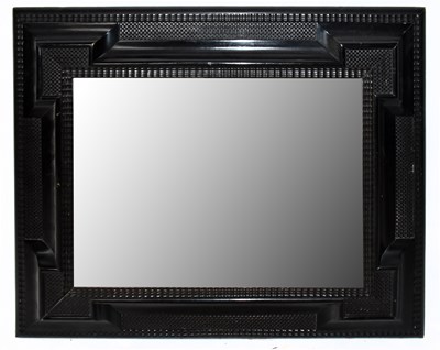 Lot 1715 - A 20th century ebonised wall mirror, 70 x 59cm.