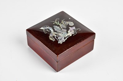 Lot 5103 - A modern mahogany mother of pearl inlaid...