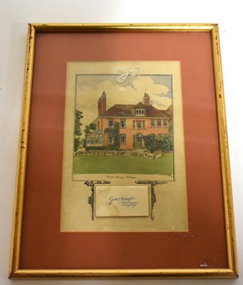 Lot 6129 - LLOYD ROBERTS; watercolour greeting card,...