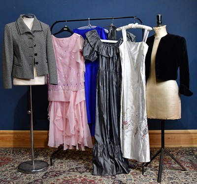 Lot 1049 - LK BENNETT; a vintage short black velvet...