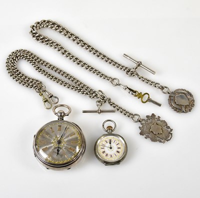 Lot 3001 - A silver key wind 19th century pocket watch, a...