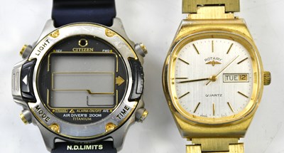Lot 2942 - ROTARY; a gentleman's gold plated quartz...