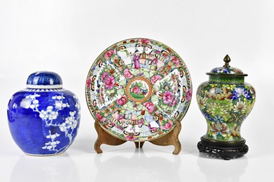 Lot 5329 - A Chinese blue and white prunus decorated...