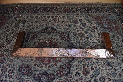 Lot 6359 - An Art Nouveau sheet copper fire kerb with...
