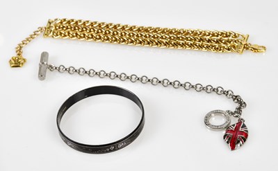 Lot 854 - LULU GUINNESS; a silver tone chain charm...