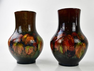 Lot 5497 - WALTER MOORCROFT; a near pair of baluster form...