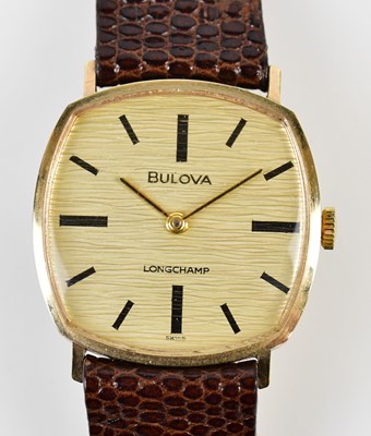 Lot 2909 - BULOVA; a gentleman's vintage yellow metal...